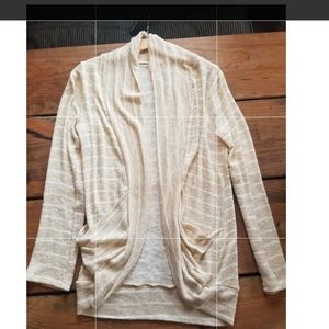 Like New Gold & White Cardigan